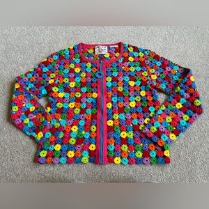 #1 Price firm Michael Simon S Open Knit Crochet zip Sweater Cardigan